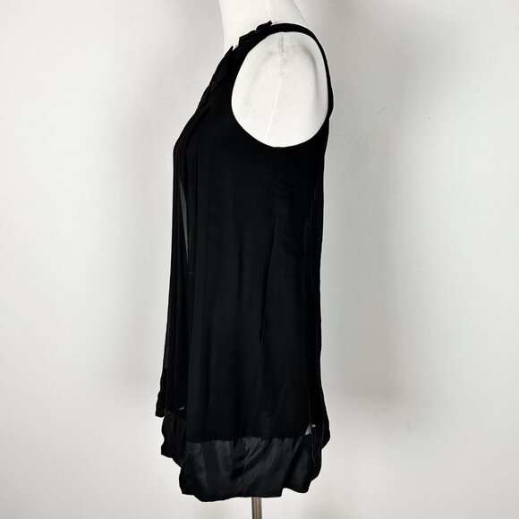 Y2K Bebe One Shoulder Silk Mini Dress Flowy Whimsical Dark Size 2 Women's - Picture 3 of 5